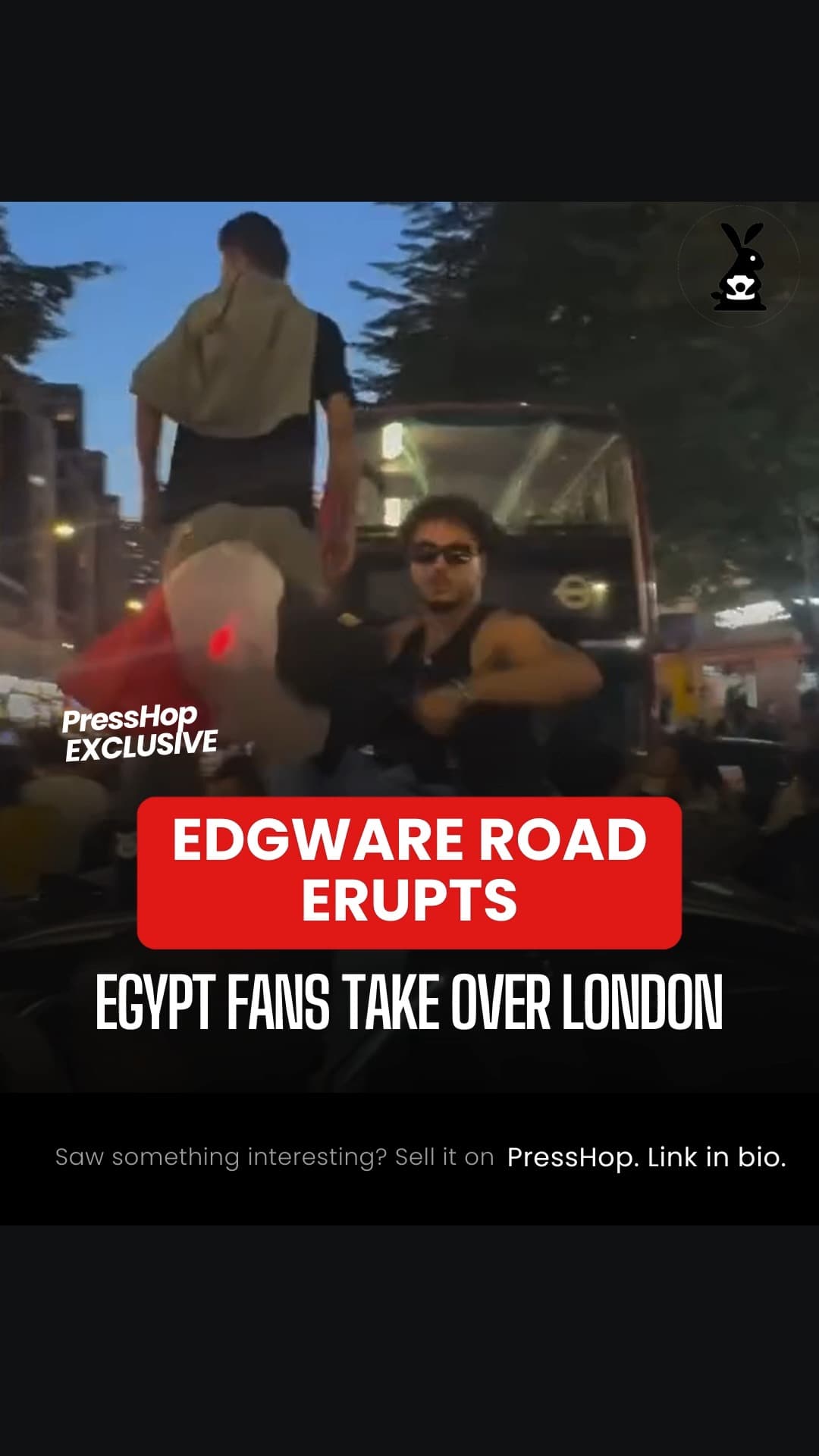 Egyptian football fans celebrating on Edgware Road, London